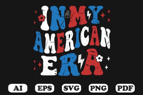 In My American Era Retro Wavy SVG: Graphics for Crafts & Content