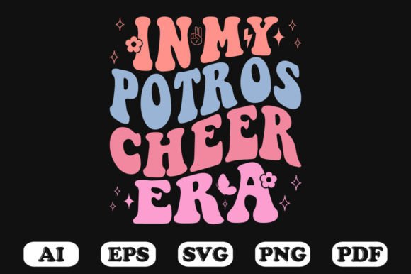 In My Potros Cheer Era Retro Wavy SVG: Graphics for Crafts