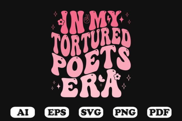 In My Tortured Poets Era Retro Wavy SVG Graphics
