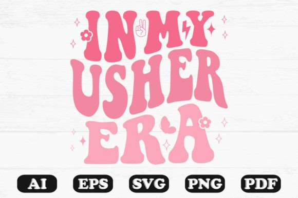 In My Usher Era Retro Wavy SVG: Graphics for Crafts